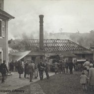 Cartonnerie Aussedat-Mercier à Chevênes après l’incendie en 1930