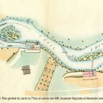 Plan général du canal du Thiou et usines des MM. Aussedat Hippolyte et Alexandre avec vue de l’île au vannes, 1862