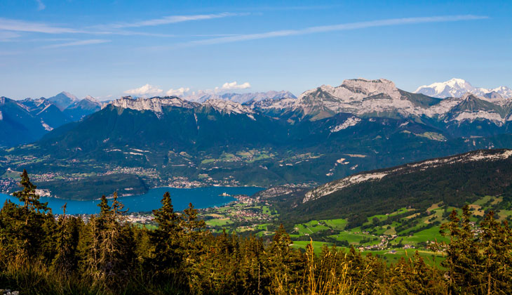 Panorama entre lac et montagnes