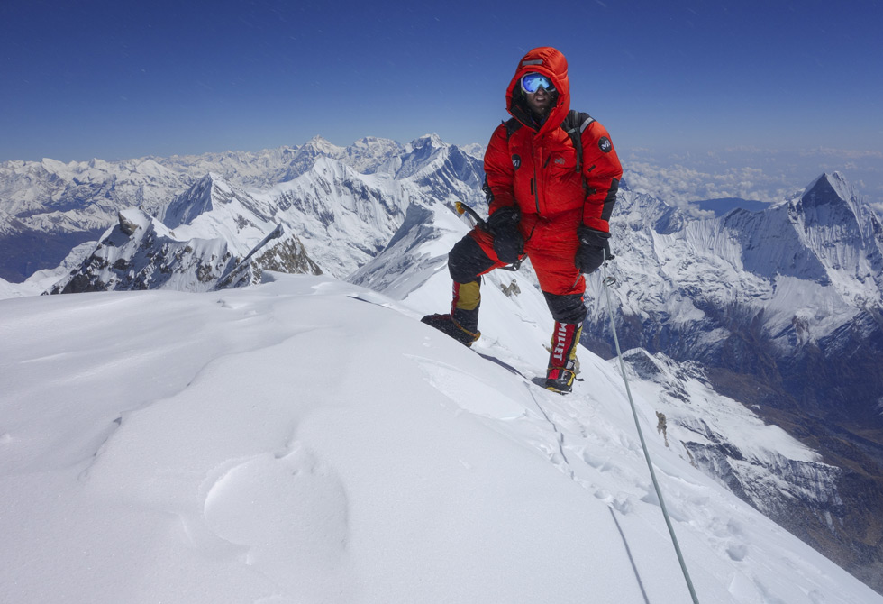 Yannick Graziani au sommet de l'Annapurna